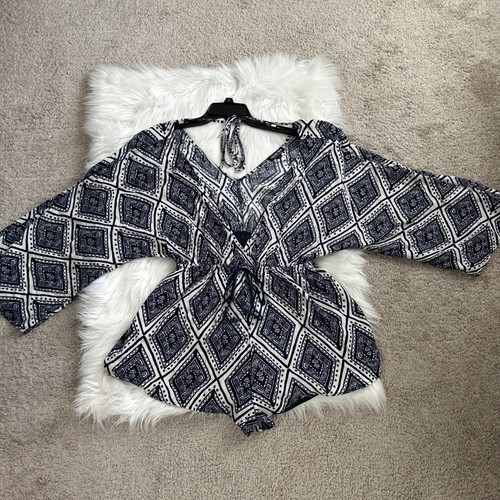 Moda Nova Mameluco Azul Marino/Blanco Talla XL Suelto Mangas 3/4 - Imagen 6 de 7