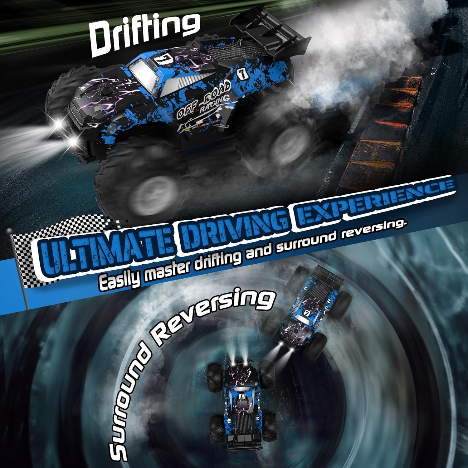 1/18 Brushless RC Cars for Adults Fast 50+ Mph, RC Trucks 4X4 Offroad Waterproof