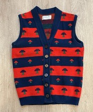 Vintage Mushroom Sweater Vest 70s Womens XS Grandma Retro VGUC