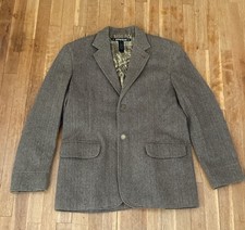 DKNY Jeans Tweed 2 Button Herringbone Blazer Jacket Men s Size XL Donna Karan