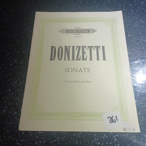 MBP4 MUSIC BOOK -EDITION PETERS NR 8043 DONIZETTI SONATE VIOLIN
