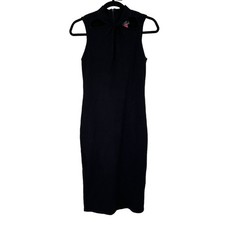 Vince Camuto dress mock twist sleeveless black size 6