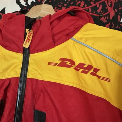 DHL Workwear Hooded Jacket Winter Coat Windbreaker Hood Zip Red