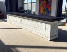18' White Store Counter Display Table, Mercantile, Tavern Bar, Kitchen Island