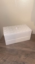 SKL Stackable Bathroom Organizer White Geometric Design