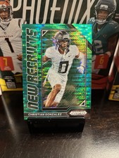 2023 Panini Prism Draft Picks Christian Gonzalez RC Green Pulsar /25 #NR-15