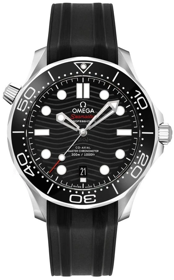 Omega Seamaster 42mm 210.32.42.20.01.001 Diver 300M Black Dial Strap Men's Watch
