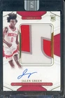 2021-22 National Treasures 107 Jalen Green RC 3-Color Patch AUTO 1/1 BLACK BOX