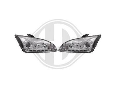 Designscheinwerfer-Set Daylight Klarglas/Chrom für Ford Focus 2004-2008