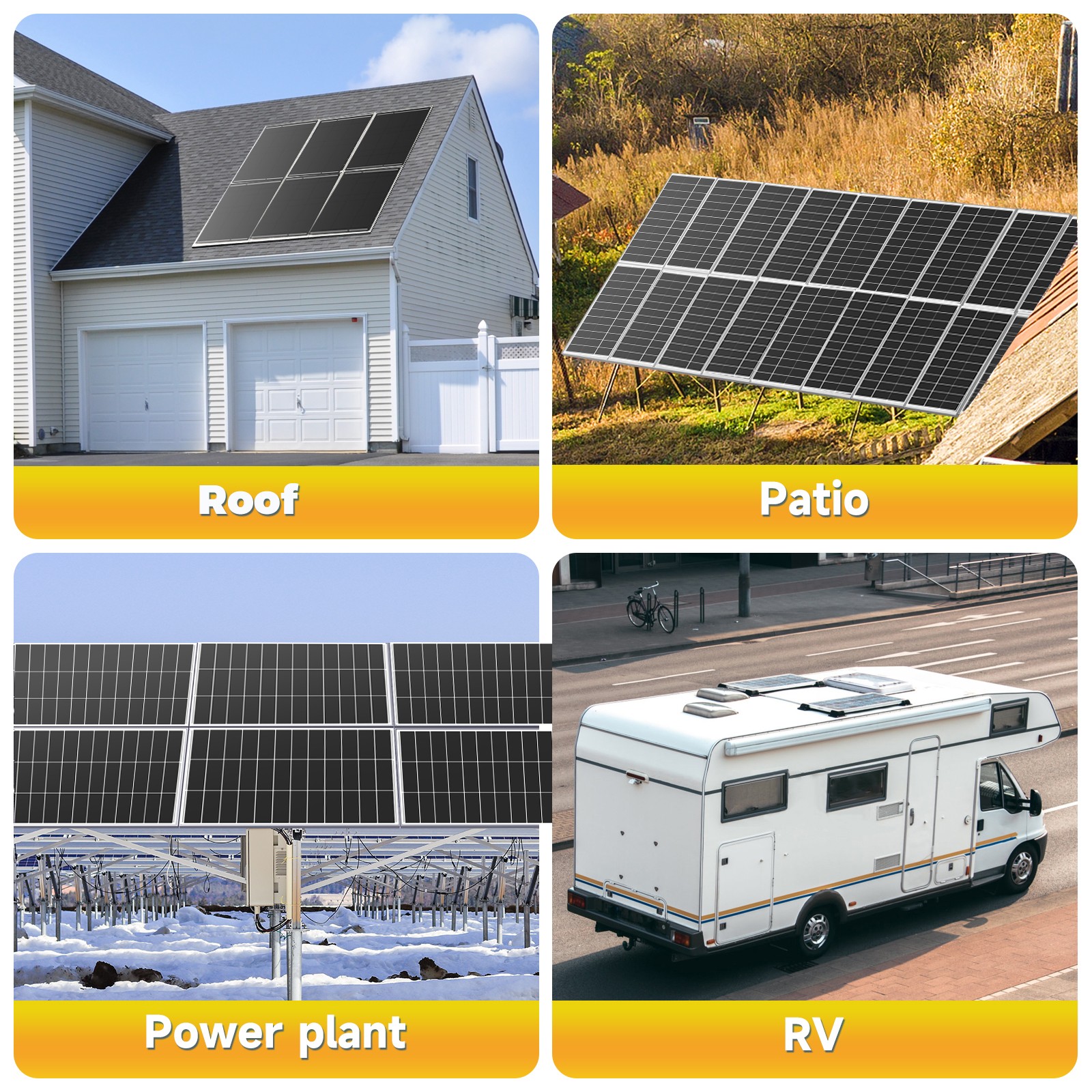 250W 12V Mono Solar Panel 12BB Power RV Camping Home Boat Camp Off Grid Charger