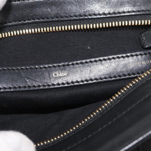 Borsa a mano Chloe Alice in pelle 2 vie nero oro Auth 182441 - Foto 19 di 22