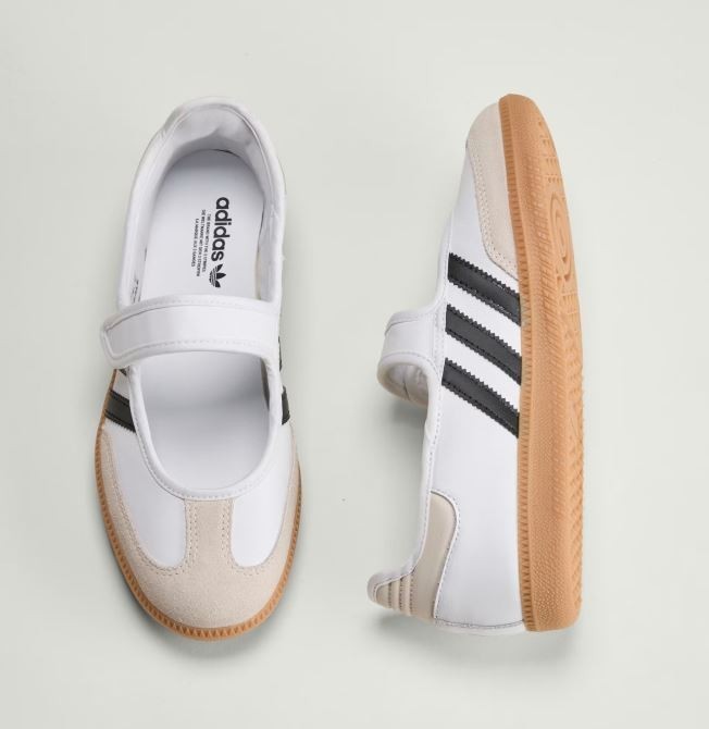 NEW Adidas Samba Jane White Black Gum JR1402 Size (s) 6w-10w NO