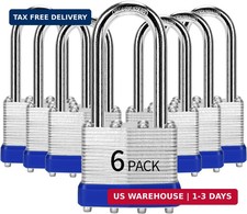 Padlocks Keyed Alike 6 Pack, Laminated Steel Padlock 1-9/16", 40mm  Padlocks