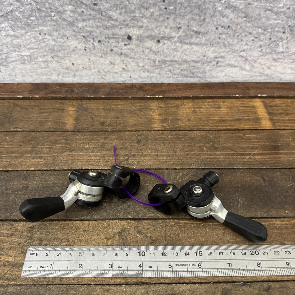 Vintage Shimano Deore XT SL-M730 Thumb Shifters Pair SIS Japan MTB 7 Speed 7s - Image 3 of 4