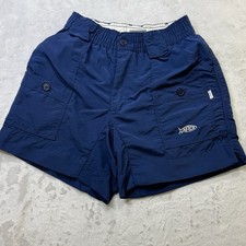 AFTCO Bluewater Fishing Shorts Mens 24 Blue Nylon Cargo Boat