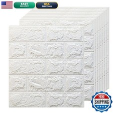 Greymond KM-26 3D Wall Panels Peel and Stick White 20 PCS XPE Foam Faux Brick