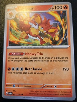 Simisear 021/182 Uncommon Scarlet & Violet: Paradox Rift Pokemon TCG