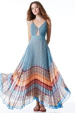 Alice + Olivia Gloria Sunshower Stripe Multi Maxi Dress 0 NWT $660