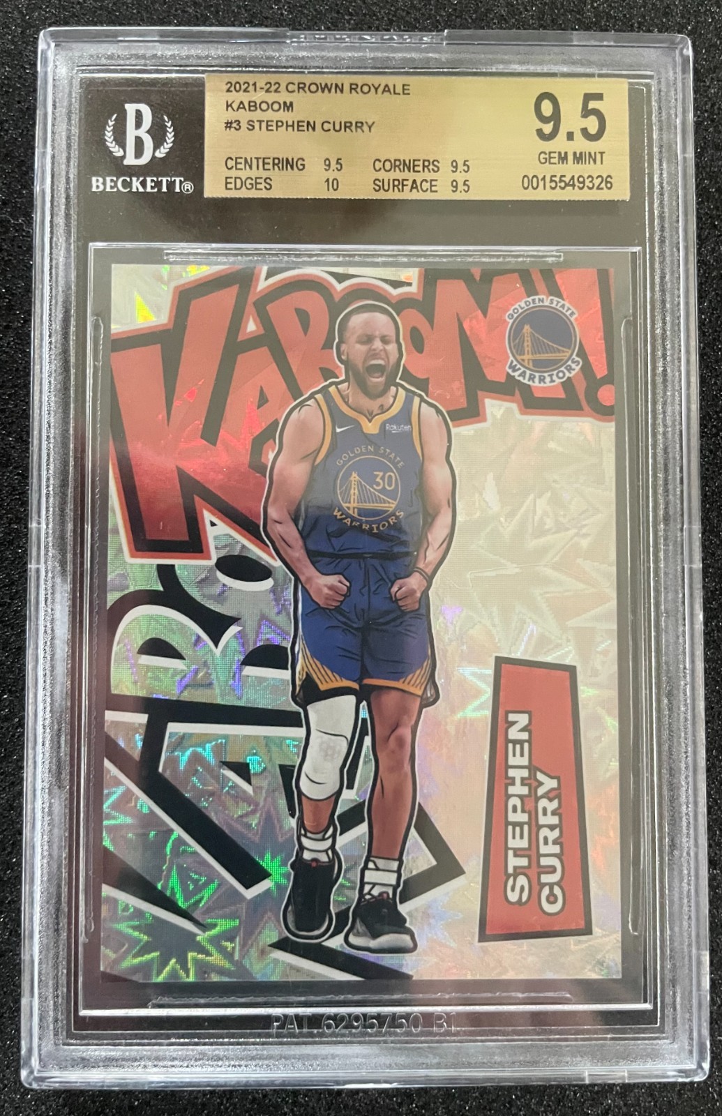 2021 Panini Crown Royale Stephen Curry Kaboom! #3 BGS 9.5 GEM MINT TRUE GEM++