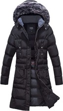ELORA Women's Heavyweight Winter Parka  Mid-Length Vegan Down Puffer Coat wi...