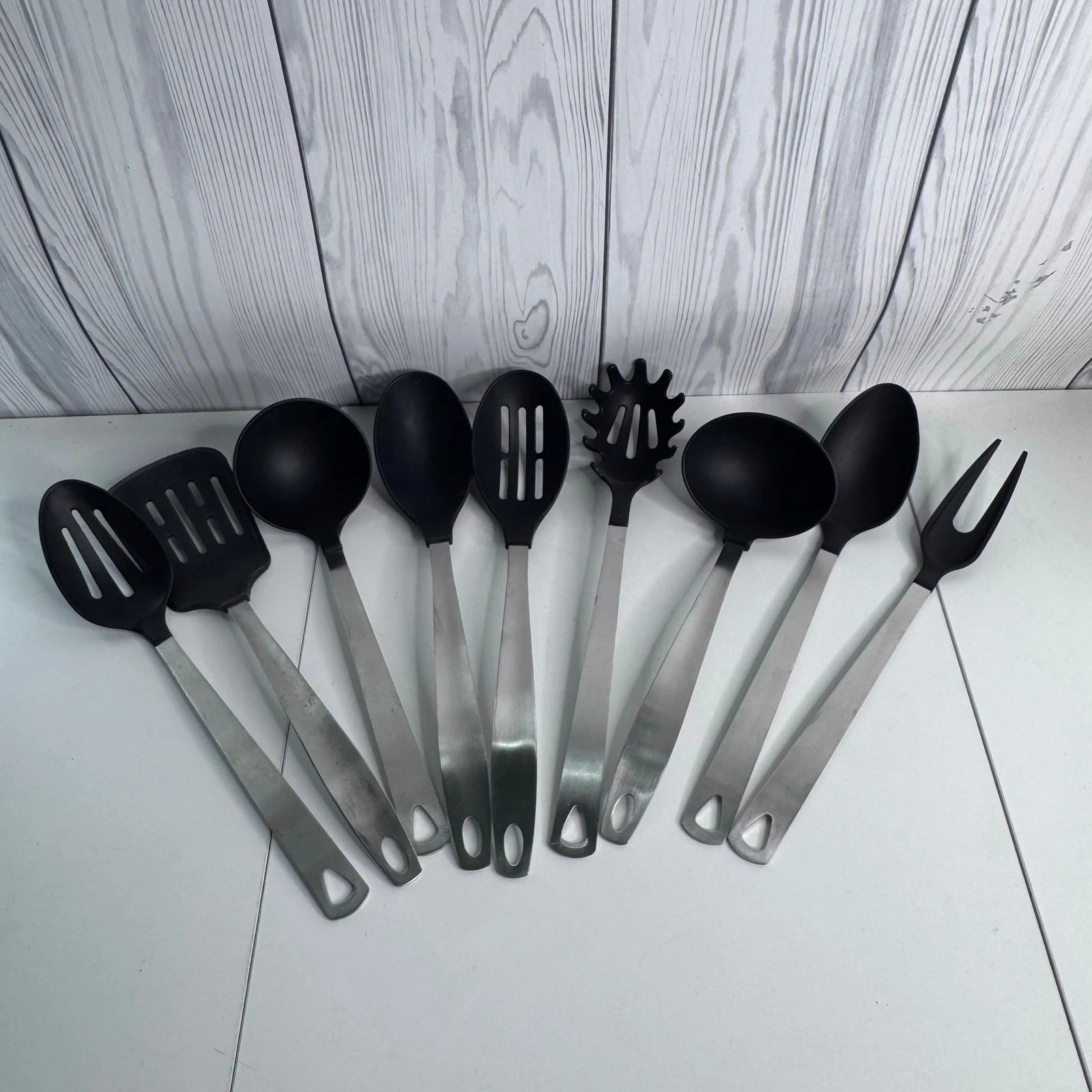 Vintage Oneida Utensil Lot 18/8 Stainless Nylon Spatula Spoon Ladle Black
