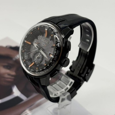 SEIKO Astron 7X52-0AK0 GPS Solar Watch Black Orange Excellent