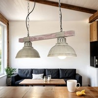 Vintage Pendelleuchte 2X E27 Shabby Leuchte HäNgelampe Decke KüChe Beleuchtung