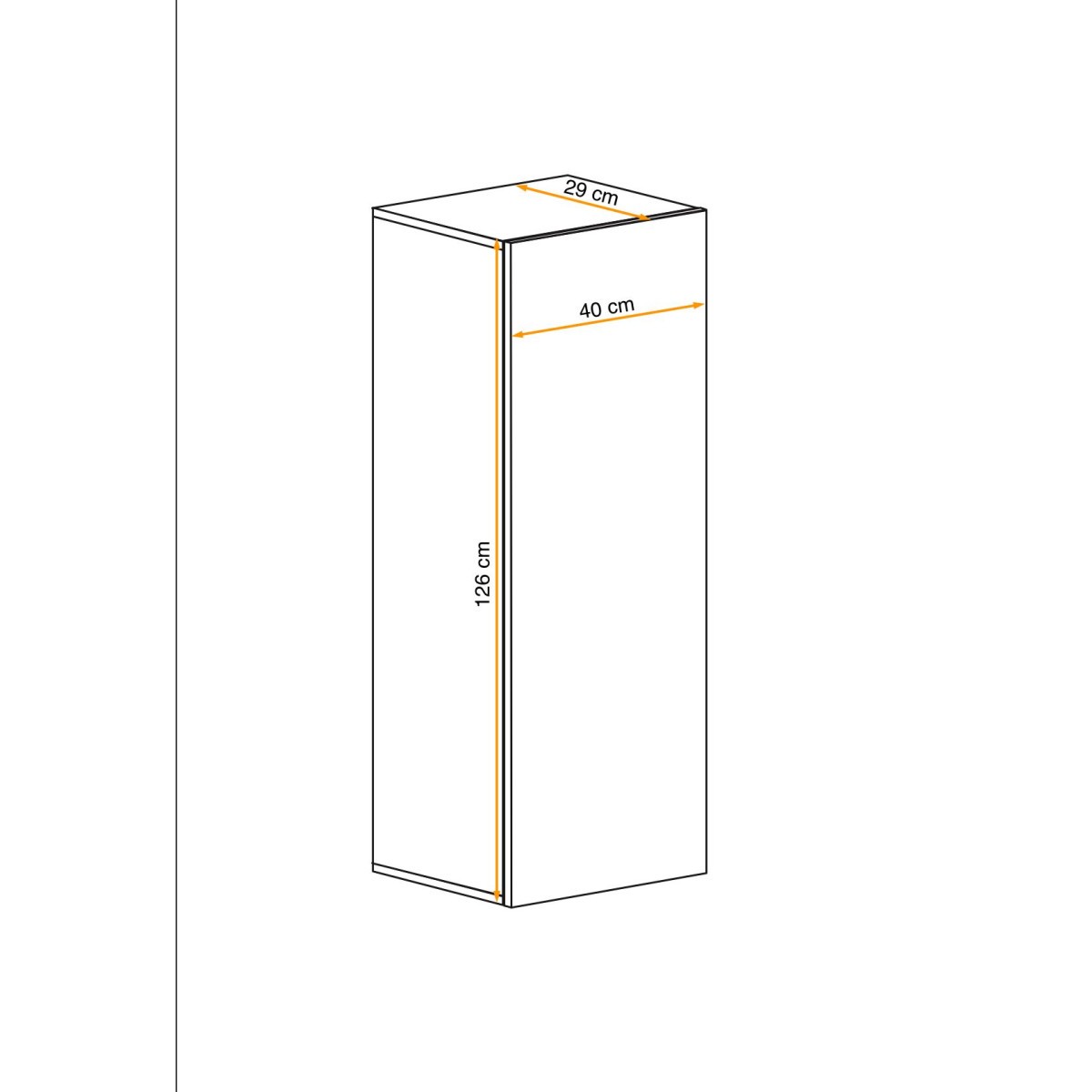 Vitrine murale noire Fly A1 de 126 cm pour salon moderne - 3
