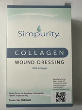 Simpurity Collagen Wound Dressing 2x2” Box of 10 Pads. 100% Collagen