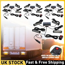 16PCS LED Car Truck Emergency Strobe Amber Flashing Beacon Breakdown 12V Light