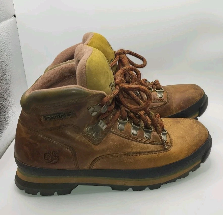 Timberland Leather Size 9M Euro Hiker Leather Boots Outdoors Rugged Backpacking