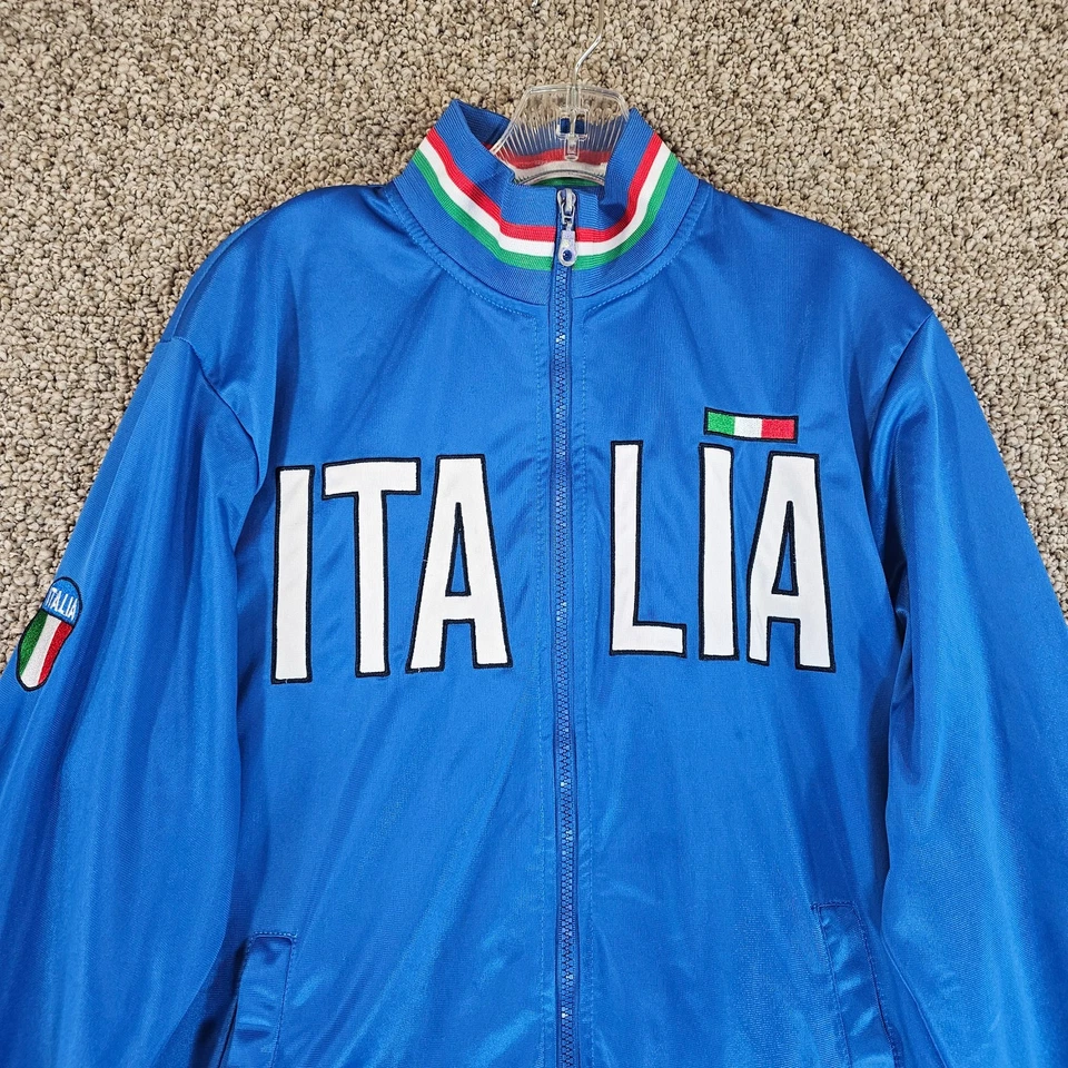 Italia Track Jacket Mens Actual Medium Full Zip Micro Fleece Lining - Image 2 of 4