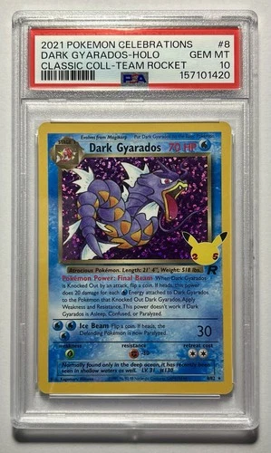Dark Gyarados 8/82 •PSA 10 GEM-MINT• SWSH: Celebrations Classic Collection 2020