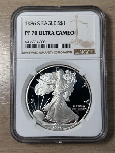 1986 S Proof American Silver Eagle 1oz NGC PF70 Ultra Cameo