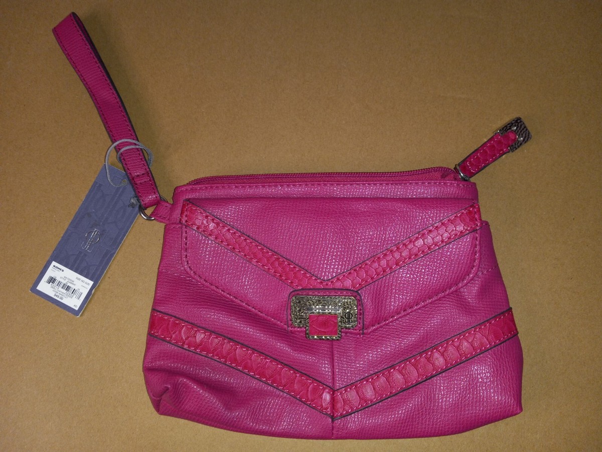 Jennifer Lopez Pink Faux Leather Wristlet Purse/Pocketbook NWT