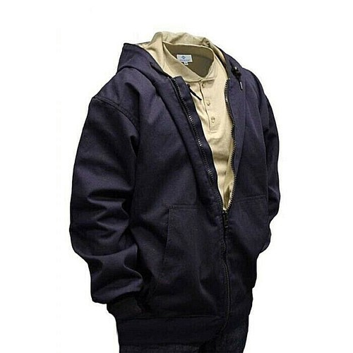 Arcguard National Safety Apparel Flame Fire Resistant Jacket Coat With Hood Navy