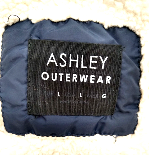 ASHLEY OUTERWARE WOMEN'S SZ L, BLUE PUFFY, HOODED, FLEECE LINED, JACKET - Picture 8 of 10