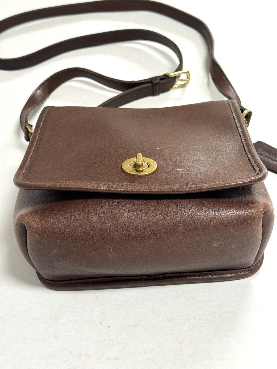 Vintage COACH Companion Flap Crossbody Bag 9076 Brown