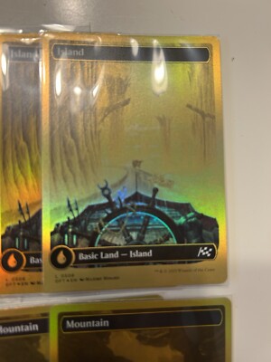 MTG Aetherdrift Basic Lands First-Place Foil x50 Full Art Set of