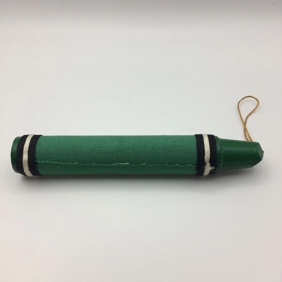 4" Crayón Verde Árbol de Navidad Adorno Vacaciones Hogar Decoración Niños Arte Artesanía Foto 4 de 4