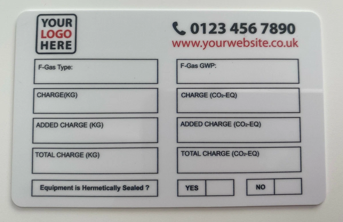 F-Gas Air Conditioning Custom PVC Label Water/Weather proof | eBay