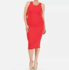New Beautiful Plus Size 1X Red Bodycon Tank Dress Slimming Stretchy Dress 1X