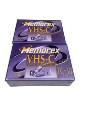New 2 Pack Memorex VHS-C TC-30 EHG Extra High Grade 62m Camcorder Cassette Tape