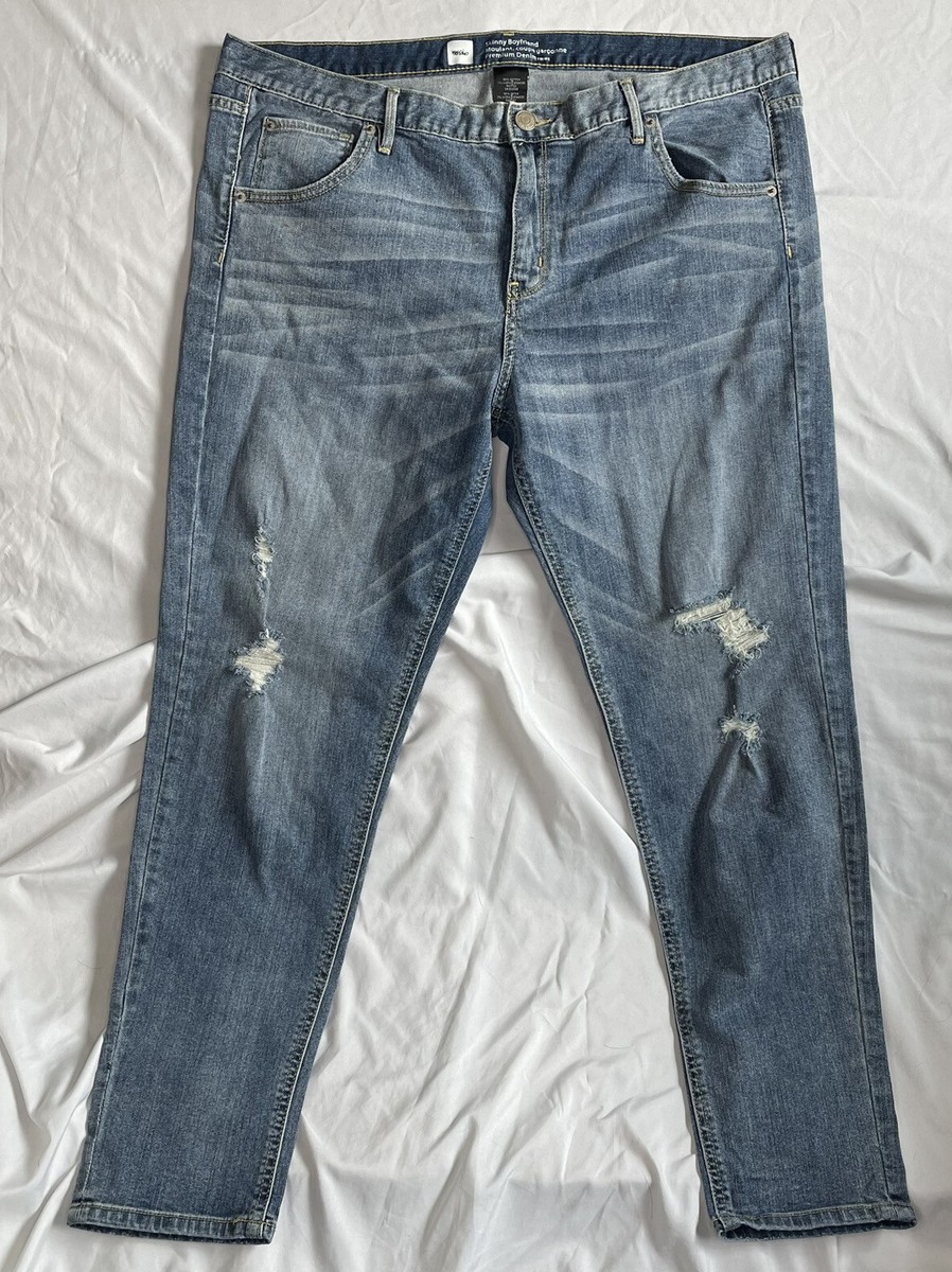 Mossimo Jeans Skinny Boyfriend Distressed High Rise Cotton Blend