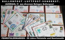 BALLONPOST - Postflug - Sonderstempel - Flugpost- Diverse Belege zur Auswahl !!!