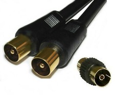 Image of Coaxial TV Aerial Cable RF Fly Lead Male to Male with Connector 0.5m Up to 50m