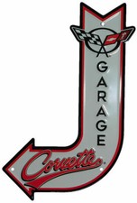 Corvette Garage J Shaped 11.5"x17.5" Aluminum Metal Sign DC85064 USA Made