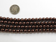 Coffee Glass Pearls 2mm, 3mm, 4mm or 6mm 1 - Full Stand Czech Beads