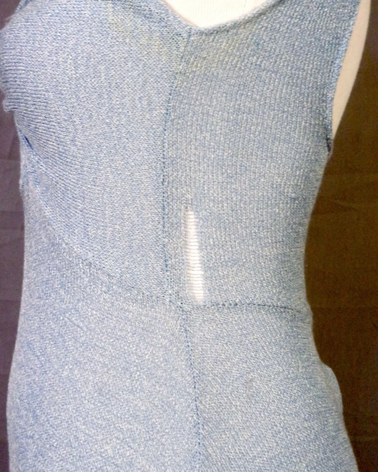 Vestido Maxi 0 Vintage Años 60 70 Kingsten Slinky Suéter Tela Plisado Imperio Foto 4 de 4