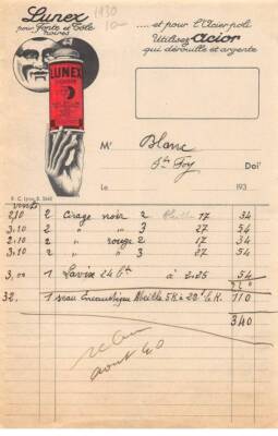 Rechnung.AM20393.1930.St Foix.Pflegemittel.Lunex.Acior